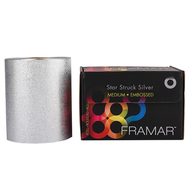 Folie rol Framar Star Struck Aluminiumfolie Zilver Medium Embossed (Reliëf) 12,5 cm x 97,5 m