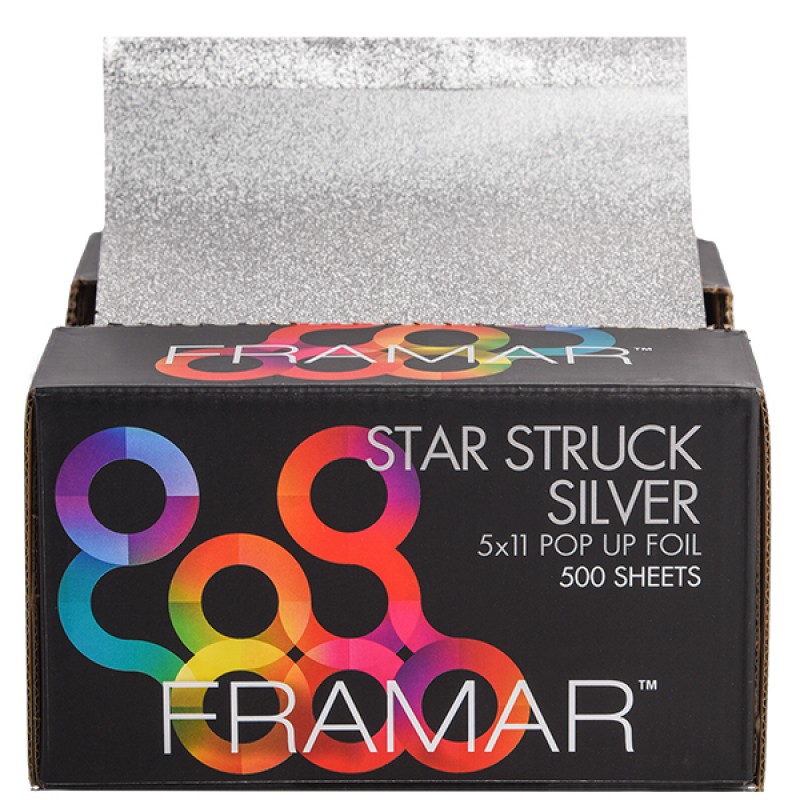 Voorgesneden Framar Star Struck Aluminiumfolie Zilver Medium Embossed (Reliëf) Pop Ups 12,7 cm x 28 cm 500 st